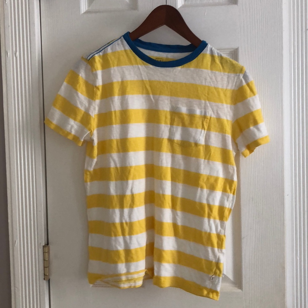 Gap Yellow and White Striped T-Shirt